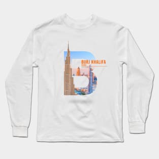 BURJ KHALIFA TYPO Long Sleeve T-Shirt